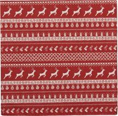 HAES DECO - Set van 4 Wegwerpservetten - formaat 33x33 cm (20 stuks in verpakking) - kleuren Rood / Beige - van Papier - Collectie: Nordic Christmas - Totaal 80 Servetten voor de Kerst