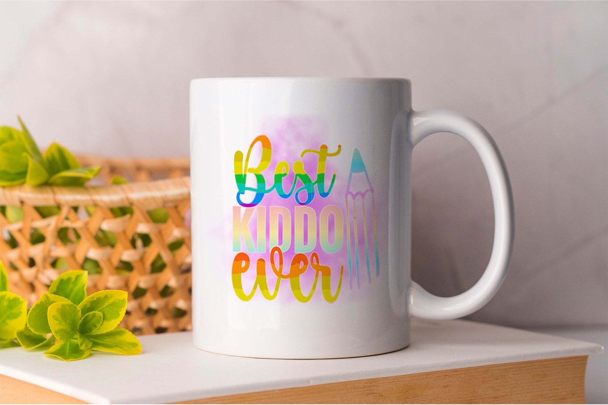 Mok Best Kiddo Ever - Teacher - job - i love my job - Coffe - Docent - Gift - Red - cadeau - Teach