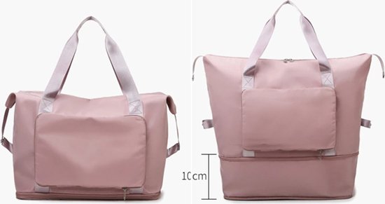 Sac de voyage pliable pour bagage à Bagage à main - Pliable jusqu'à 28 x 18 cm - Rose