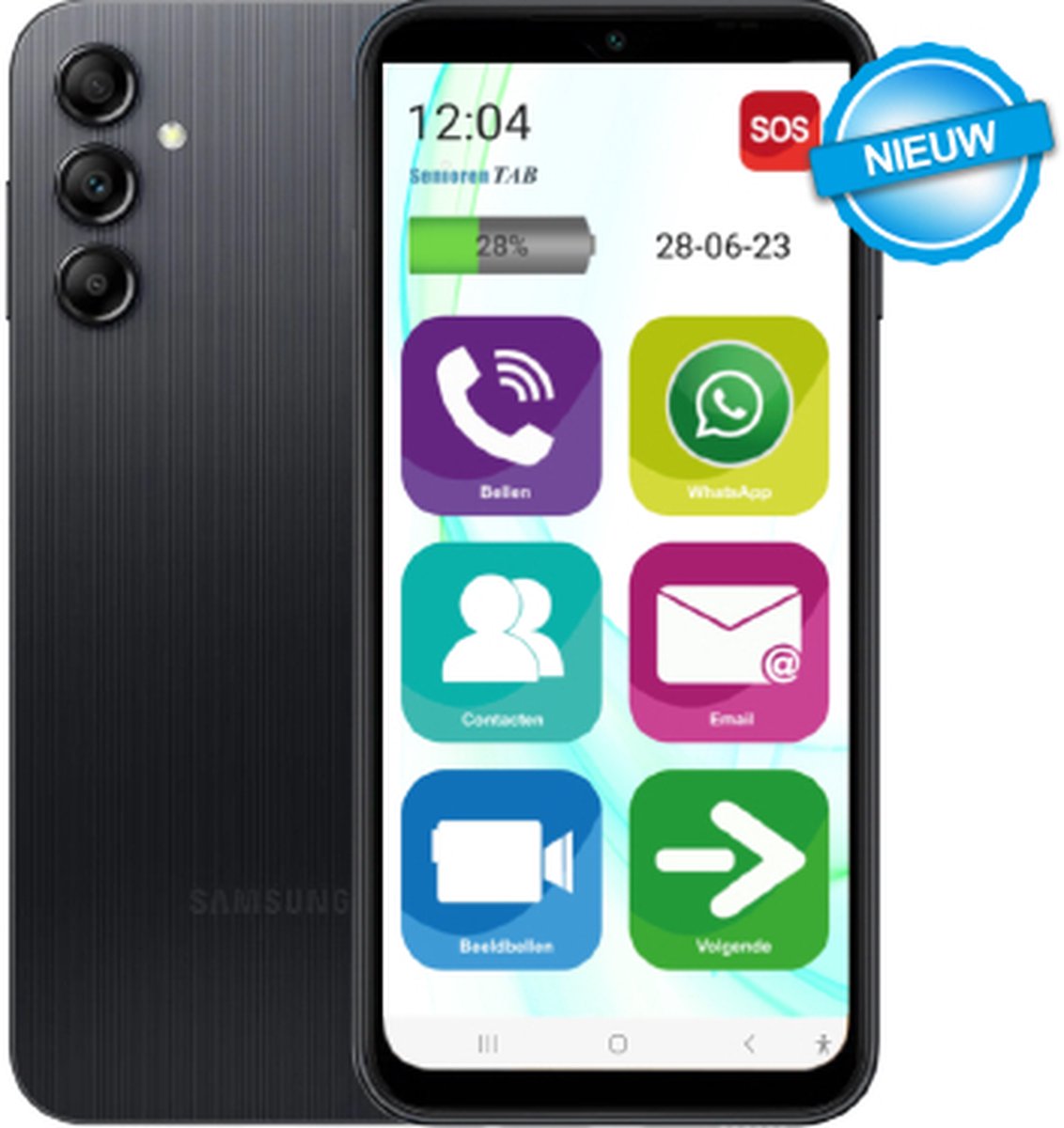 SeniorenTAB Senioren smartphone Plus - Op basis van Samsung - 64GB - 6.6 inch scherm - Zwart