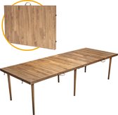 Table de camping pliante Rustiq - Table pliante - Table de pique-nique bohème - Table pliante - 75X200X50CM - 8 à 10 personnes - Bois de pin - Noyer