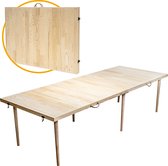 Table de camping pliante Rustiq - Table pliante - Table de pique-nique bohème - Table pliante - 75X200X50CM - 8 à 10 personnes - Bois de pin