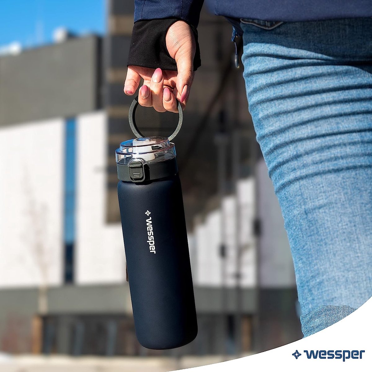 Bouteille D'Eau En Verre 1L Avec Bouchon Housse Sans Bpa Réutilisable
