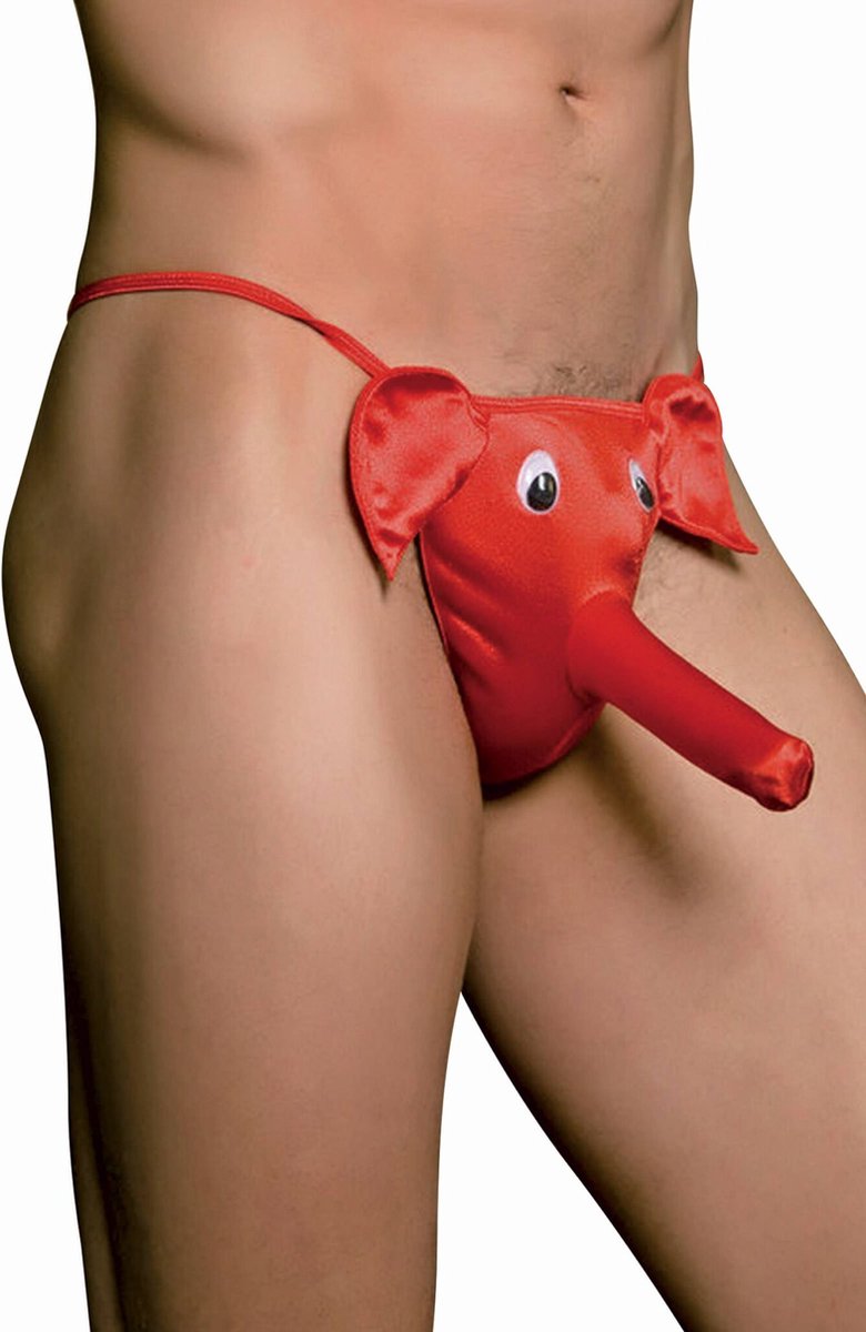 Paris Hollywood Elephant - Erotische String met Olifant - Rood - One Size