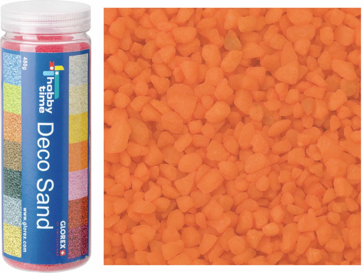 Glorex Hobby zandkorrels/kleine kiezelsteentjes - oranje - 480 gram - vulmateriaal vazen/terrariums