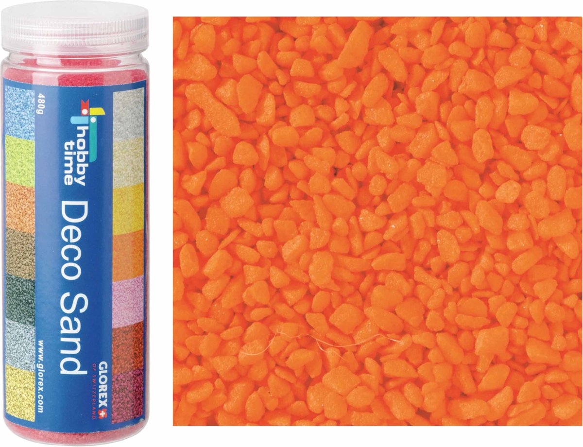 Decoratie zand/kiezels - oranje - 500gr - zandkorrels - mini steentjes - 2 tot 6 mm