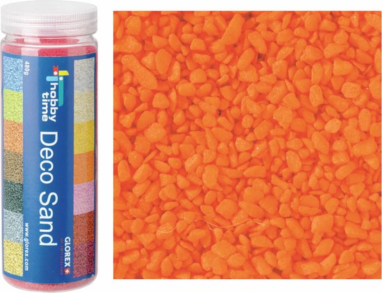 Foto: Fijn decoratie zand kiezels kleur oranje 500 gram decoratie zandkorrels mini steentjes 2 tot 6 mm