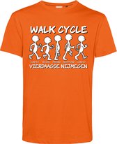 T-shirt Walk Cycle | Vierdaagse shirt | Wandelvierdaagse Nijmegen | Roze woensdag | Oranje | maat XXL