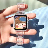 Fungus - Smartwatch bandje - Geschikt voor Apple Watch 42 / 44 / 45 / 49 mm - Series 1 2 3 4 5 6 7 8 9 SE Ultra iWatch - Hars - Transparant
