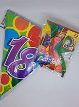 versierpakket 18 jaar vlaggenlijn en ballonnen voor vrolijke verjaardag