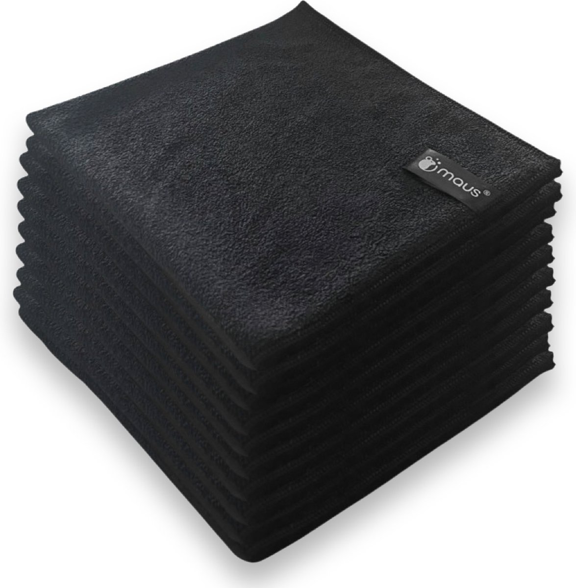 MAUS microvezeldoekjes professional - zwart - 100 stuks - 40x40cm - zonder schoonmaakmiddel effectief