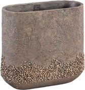 Pot de fleurs PTMD Kathryn - 40x20x36 cm - Ciment - Bronze