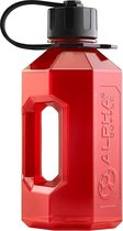 Alpha Bottle XL 1.6 liter waterfles -1600 ML BPA-vrije waterfles met lekvrije Alpha seal - 1.6 L waterflessen voor gemakkelijke hydratatie-rood