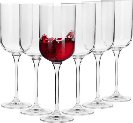 Verres à vin rouge, lot de 6, 350 ml, collection glamour, parfaits