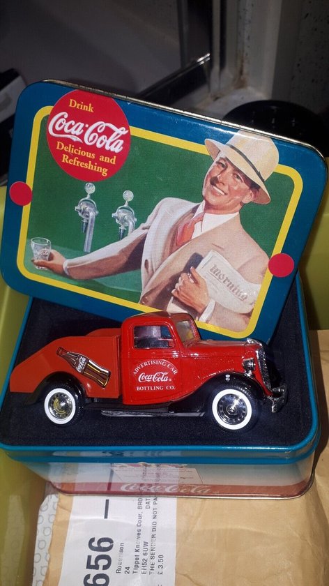 1998 Coca Cola Solid metalen auto 1964 1:43 Ford V8 1936 Collectors item in blik