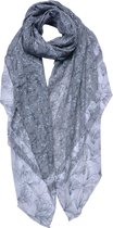 Juleeze Écharpe imprimée pour femmes 85x180 cm Gris Écharpe Femme
