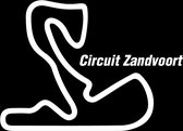 Circuit Zandvoort autosticker, 10x14 cm, wit, uitgesneden sticker, auto sticker, auto decoratie, voertuig sticker, Formule 1, Race circuit