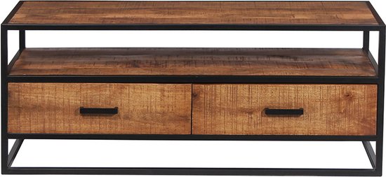 TV-meubel Otis Magnolia - Breedte 120 cm - Hoogte 50 cm - Diepte 45 cm - Met lades - Met planken - Zonder deuren