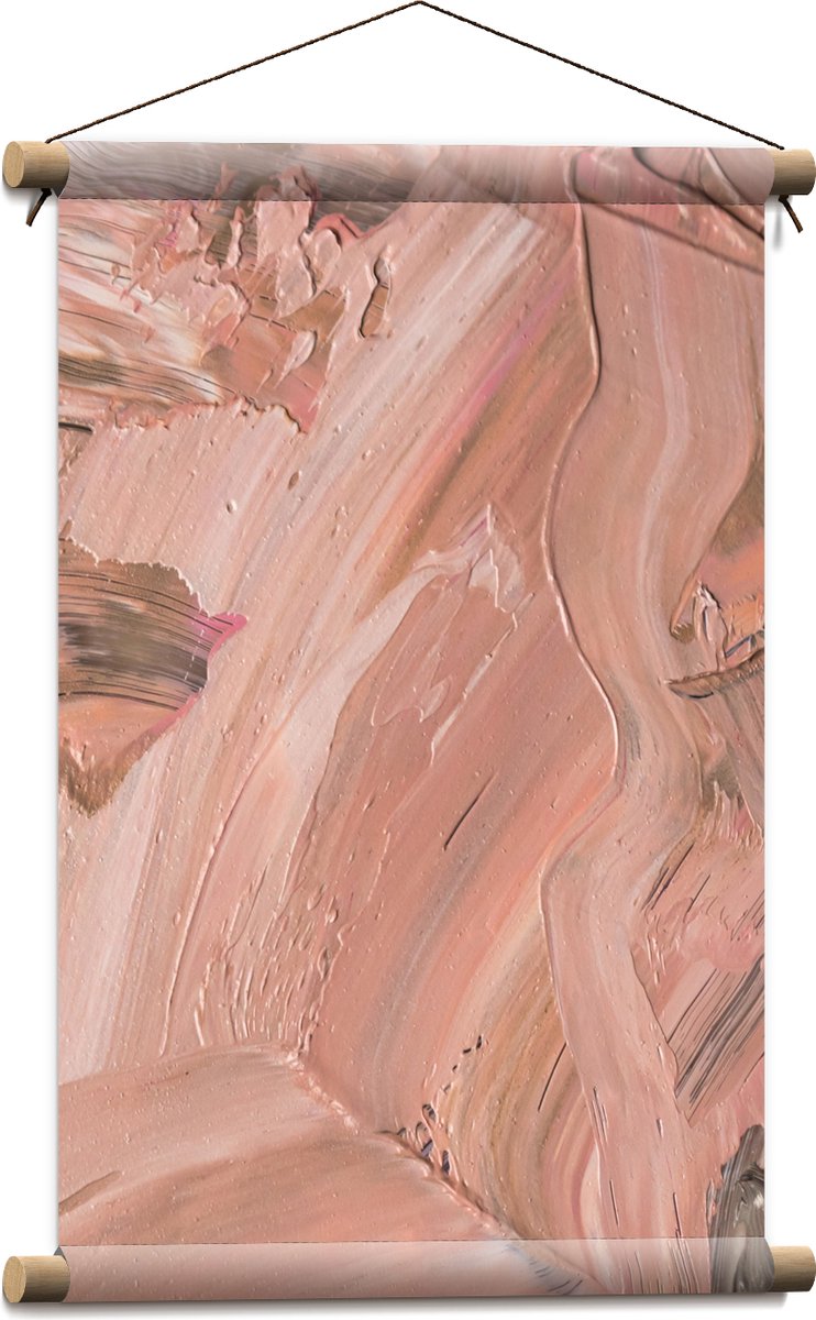 Textielposter - Schilderij - Verf - Licht - Roze - 40x60 cm Foto op Textiel