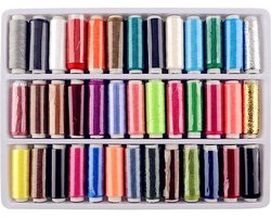 Naaigaren set - 39 stuks polyester in meerdere kleuren voor naaimachine of handnaaien - 100 meter - naaigaren assortiment met extra zoekterm toegevoegd.