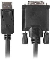Lanberg - Lanberg Kabel DisplayPort 1.2 male naar DVI-D 24+1 pin male 1.8m zwart CA-DPDV-10CU-0018-BK