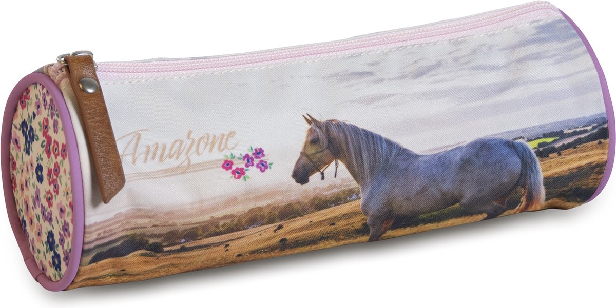 Ronde etui Amazone - Paarden 23 cm
