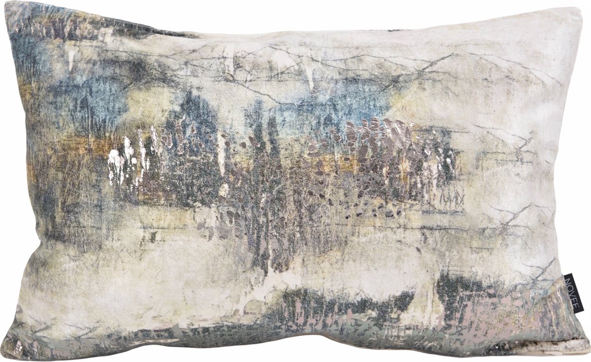 NOVÉE Loué Rush Kussenhoes | Velvet/Viscose | 30 x 50 cm Grijs/Zilver