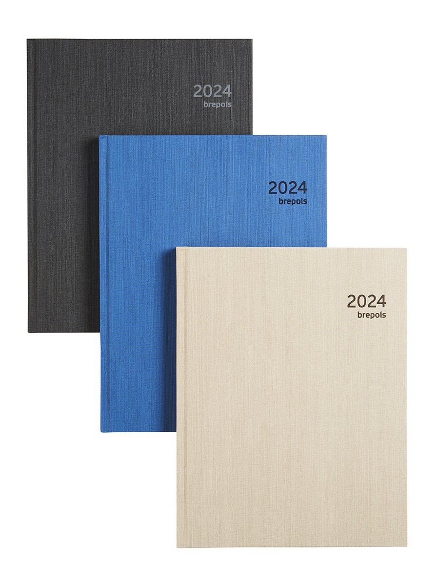 Brepols Agenda 2024 • Optivision NL • Optimaal leesbaar • Kashmir cover • 17,1 x 22 cm • Zwart