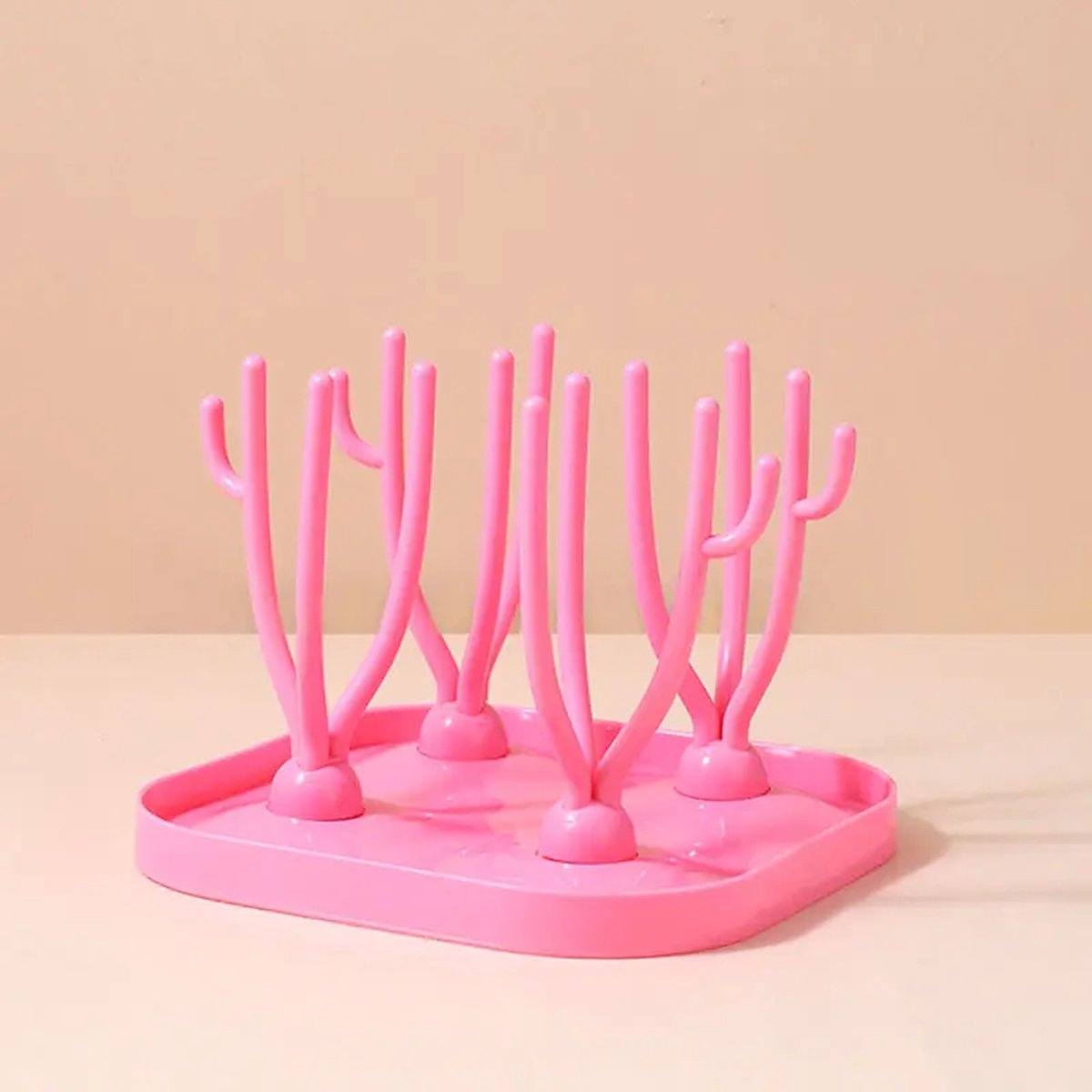 Goedkoopste Flessen Droogrek - Baby Flessenrek - Afdruiprek - Rose - Drying Rack - Vierkant - Babyfles