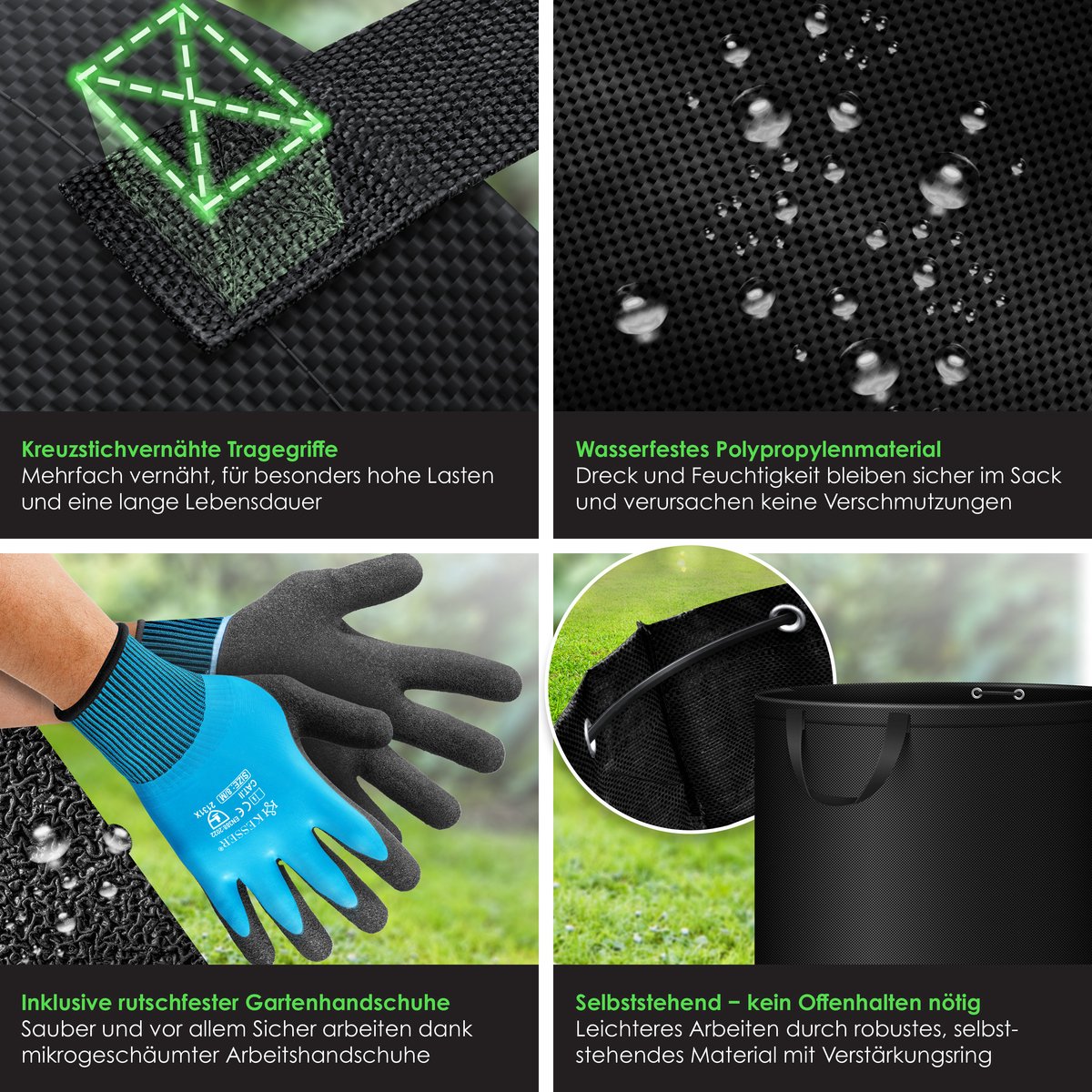 KESSER® Sac à déchets de jardin Sac de jardin Set Sac à feuilles incl ...