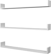 Wandplank Estelle - Set van 3 - 12x120x15 cm - Wit - Spaanplaat - Modern Design