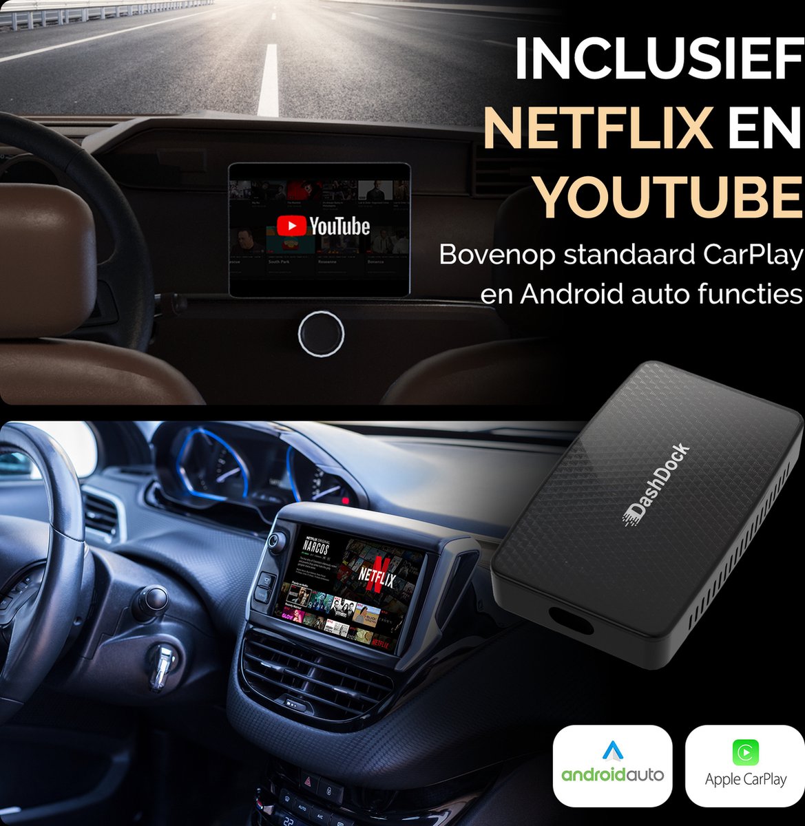 DashDock CarPlay Dongle Apple CarPlay Carlinkit Telefoon