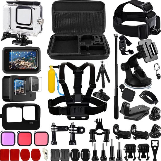 Kit d'accessoires pour caméra d'action 52 en 1 pour GoPro Hero11/10/9,  GoPro Fusion