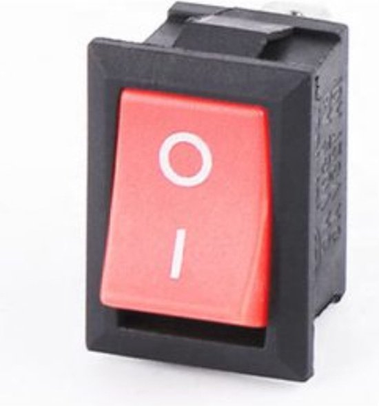Wipptaster KCD1 – Mini Taster 250V 6A / 125V 10A, Schwarz, Einbauöffnung 19 X 13 Mm, 2-polig AUS/EIN