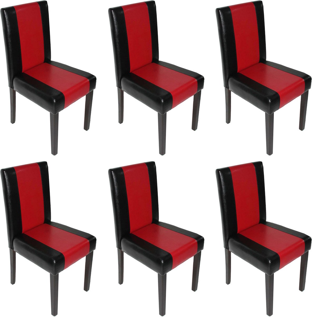 Cosmo Casa Eetkamerstoelen Set van 6 - Elegante Gestoffeerde Stoelen - Stijlvol Design - Comfortabele Zitgelegenheid Zwart