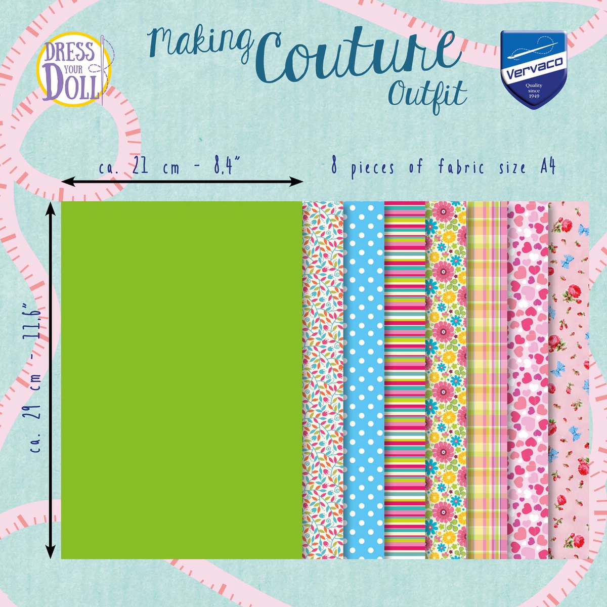 Dress Your Doll - Making Couture Fabric Set kit Spring - Set van 8 stukken stof - PN-0183235