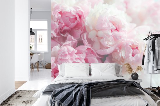 Papier peint photo X 280cm - Papier Peint - Blooming Peonies, Pink, beautiful on the wall, à vendre en 11 tailles, y compris la colle à papier peint