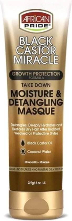 AFRICAN PRIDE - BLACK CASTOR MIRACLE - MOISTURE DETANGLING MASQUE 8OZ