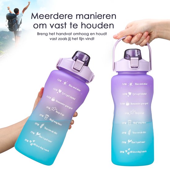 Waterfles, 780 ml, sportfles, BPA-vrij, lekvrij, met één druk op de