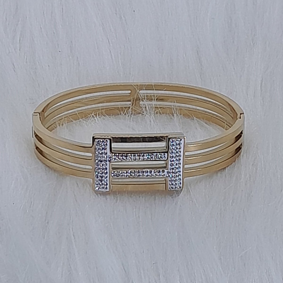 Dames Armband - Bangle - Roestvrij Staal- Breed met scharniersluiting