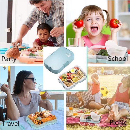 Blockhütte Premium broodtrommel voor kinderen, rond, 780 ml, met lepel en 2 x afdichtingsset, roestvrijstalen lunchbox, lekvrij, metaal, school, ovenvaste kom, vaatwasmachinebestendig