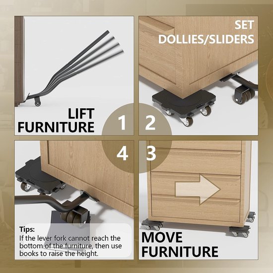 Furniture Lifter Set de Transport de Meubles roulettes Meubles Déplacer  Meuble Lourd Outil de Levage de