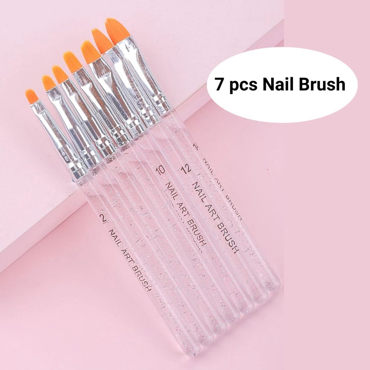 Goedkoopste GUAPÀ® Nagel Penselen | Gel Penselen | Nail Art penselen | Nail Brush | Nepnagels | Gellak | Gelnagels | 7 pcs Transparante Nagel penselen