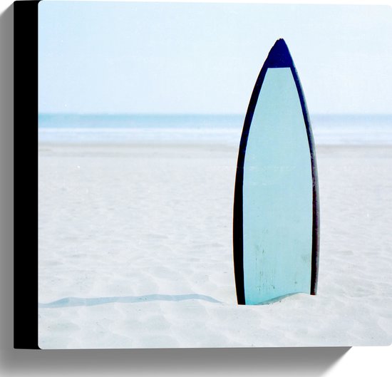 Canvas - Zee - Strand - Zand - Surfen - Surfplank - Hobby - 30x30 cm Foto op Canvas Schilderij (Wanddecoratie op Canvas)