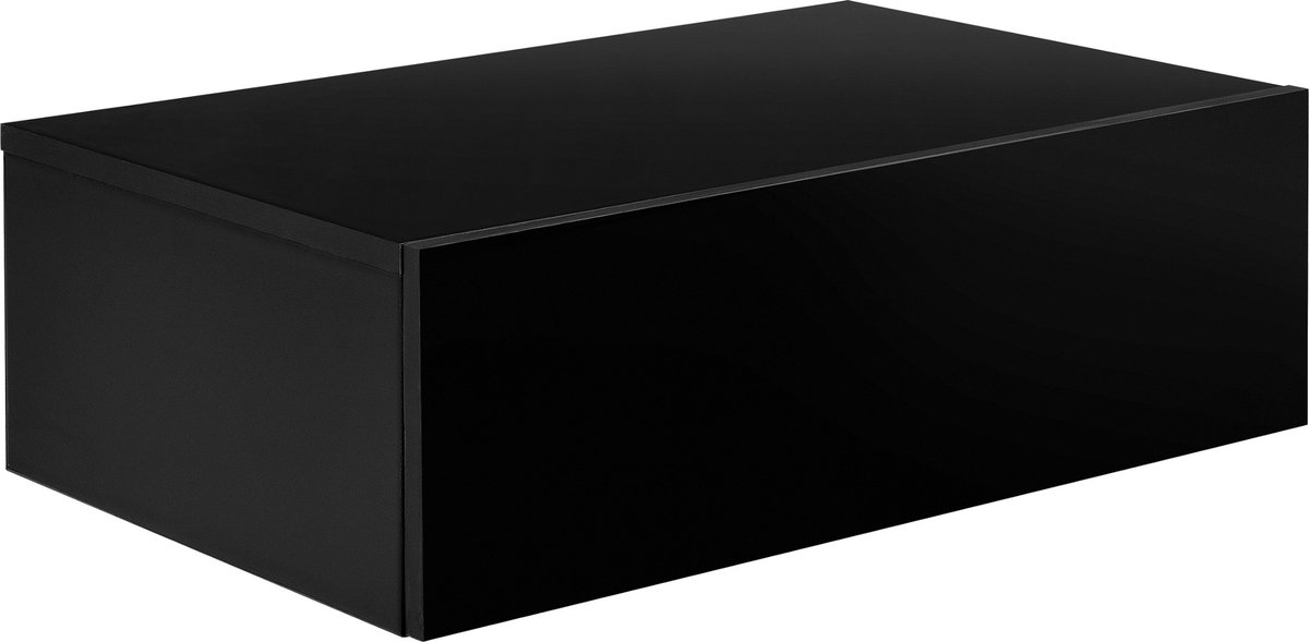Wandplank met lade set van 2 zwevend 46x30x15 cm wit mat