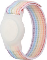 By Qubix AirTag nylon loop bandje - S-M - Multicolor - Geschikt voor kinderen