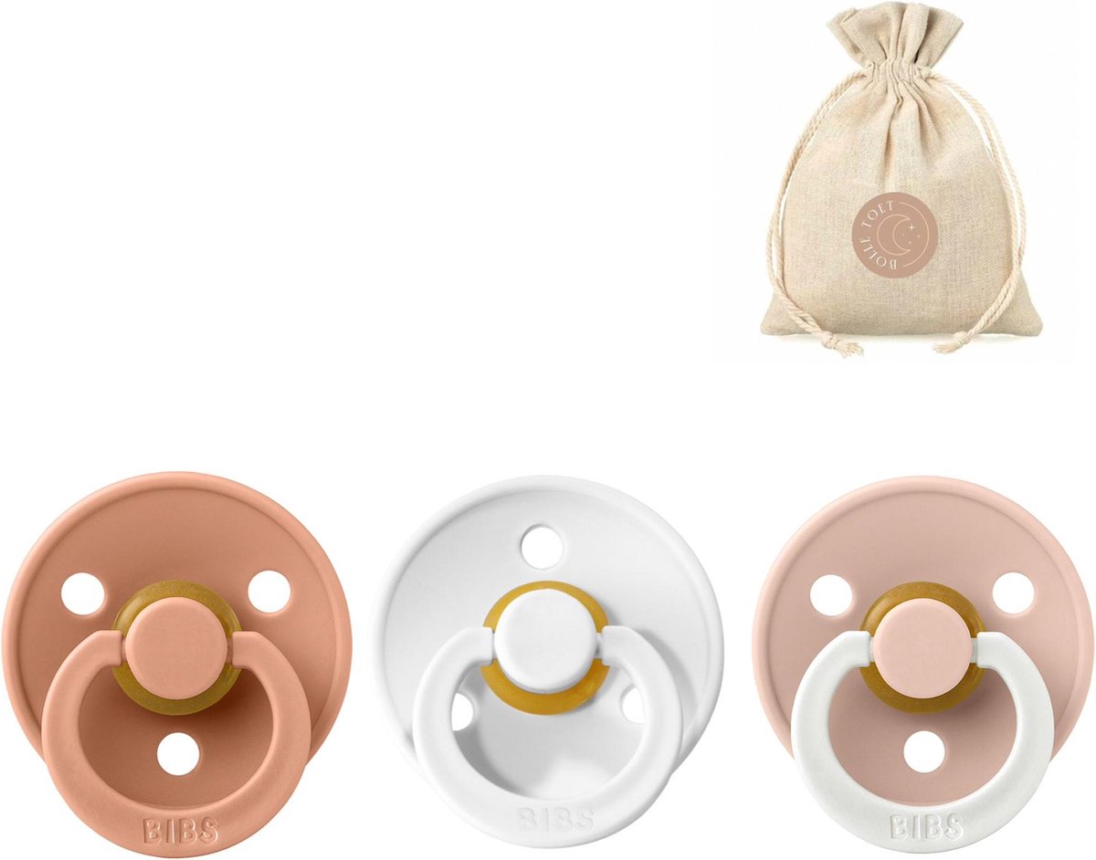 Goedkoopste BIBS fopspenen T1 speenzakje BolleToet - peach, white, glow in the dark blush - 0-6 maanden