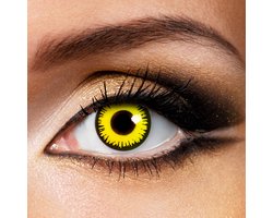 Partylens® kleurlenzen - Magic Yellow - jaarlenzen met lenshouder - partylenzen