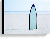 Canvas - Zee - Strand - Zand - Surfen - Surfplank - Hobby - 40x30 cm Foto op Canvas Schilderij (Wanddecoratie op Canvas)