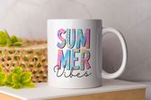 Mok Summer glass- gift - zomer - summer vibes - cadeau - cute - liefde - hot - warm - beach - zon - sunny - goede vibes - good vibes